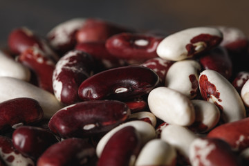 close up of swallow beans as textured background with copy space