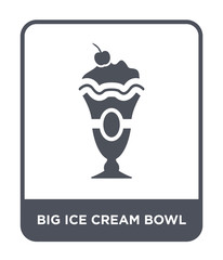 big ice cream bowl icon vector