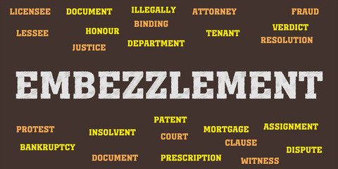 embezzlement Words and tags cloud