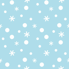 Snow and snowflake - seamless pattern