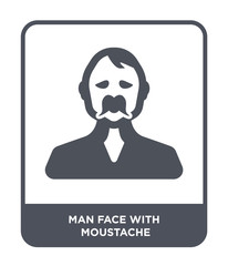man face with moustache icon vector