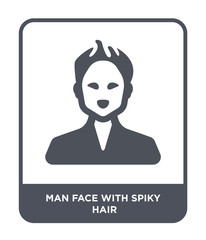 man face with spiky hair icon vector