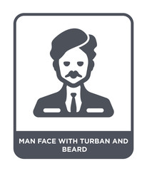 man face with turban and beard icon vector
