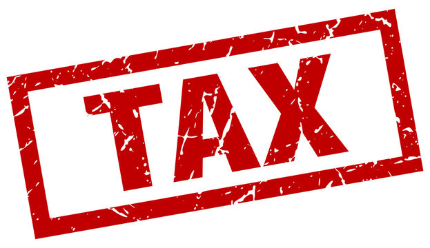 square grunge red tax stamp
