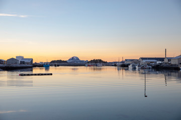 Fototapeta premium A cold winter day in Brønnøysund harbor