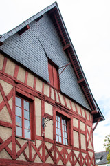 Redon. Maison à colombages en centre-ville. Ille-et-Vilaine. Bretagne