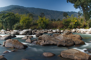 East India, Arunachal Pradesh, Singen river (right tributary of the Brahmaputra river).  Turbulent rivers of the southern Himalayas