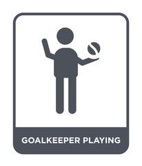 goalkeeper playing icon vector