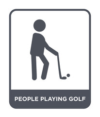 people playing golf icon vector