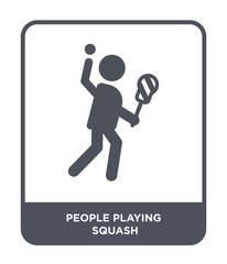 people playing squash icon vector