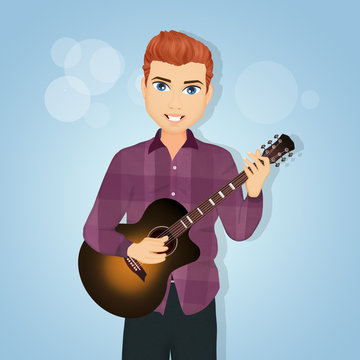 man plays the guitar
