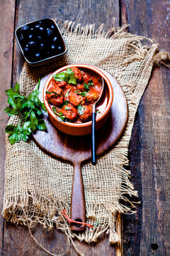 Spanish Albondingas, meatballs in spicy tomato sauce
