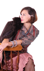 Woman in a retro dress