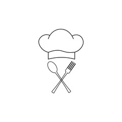 Cook, chef logo or label. Illustration for design menu restaurant or cafe. vector illustration on white background.