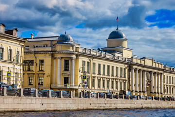 Naklejka premium View of St Peterburg from Neva river, Russia