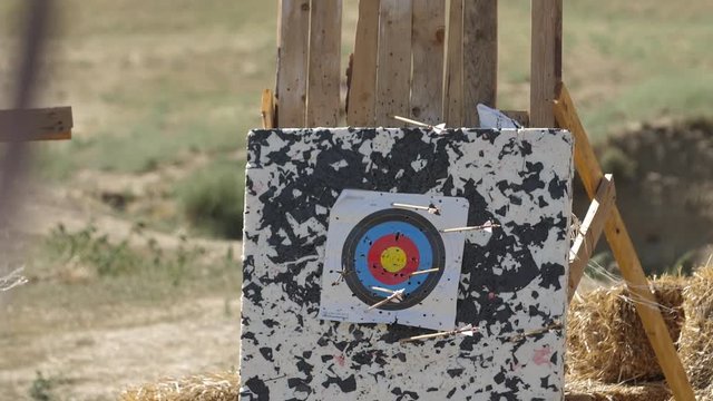 flight of an arrow from a bow past the target