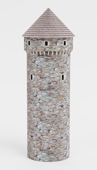 Realistic 3D Render of Medieval Tower