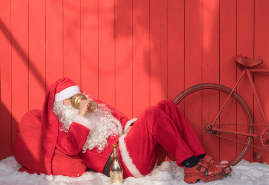 Sleeping Lying Santa Claus