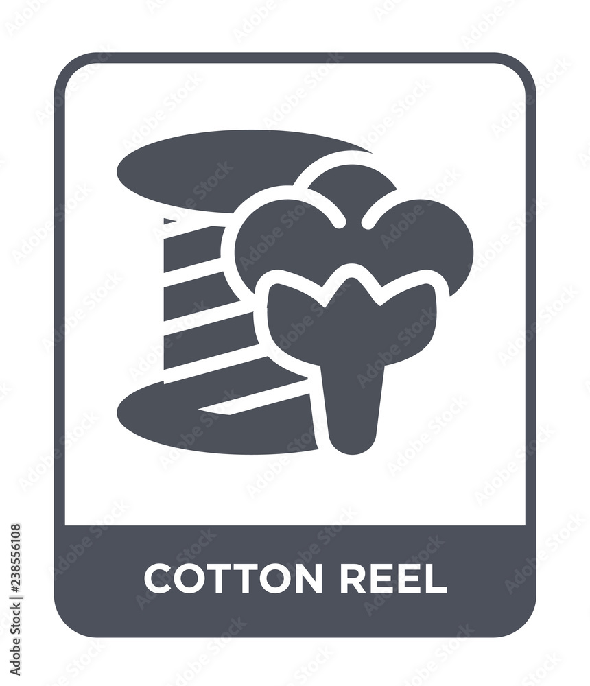 Sticker cotton reel icon vector