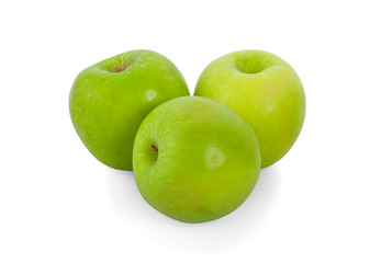 Green apple isolated on the white background.