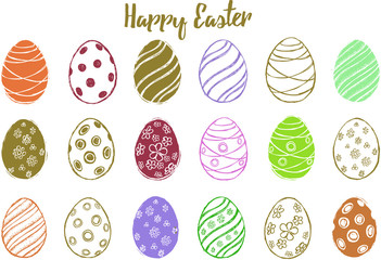 Doodle decorative eggs and elements for Easter. 