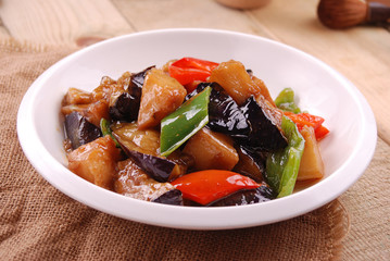 Green pepper and eggplant