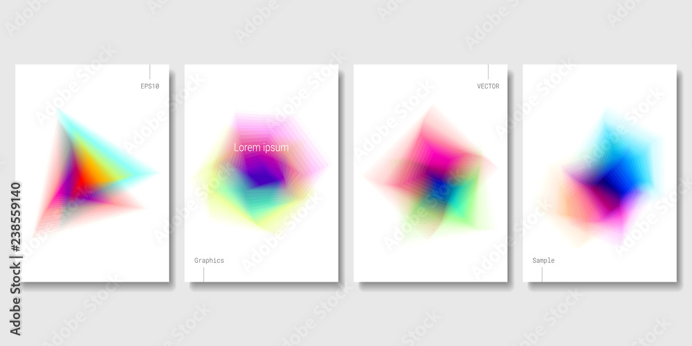 Wall mural set of colorful abstract objects. modern graphic elements. applicable for banners, posters, web back