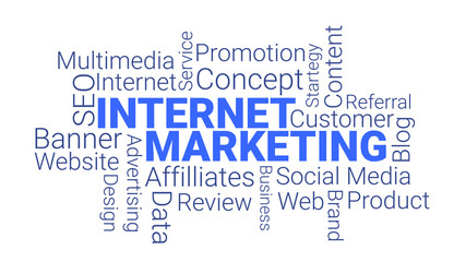 Obraz premium INTERNET MARKETING animated word and text design, Kinetic Typography.