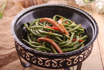 Griddle cooked Long beans