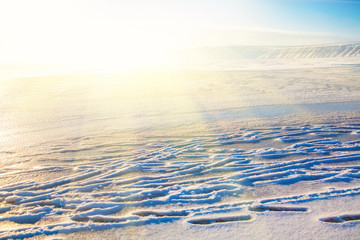 winter landscape and sunny weather