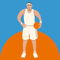 basketball player in action  vector illustration