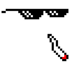 Meme glasses with joint or Thug life or Like a boss
