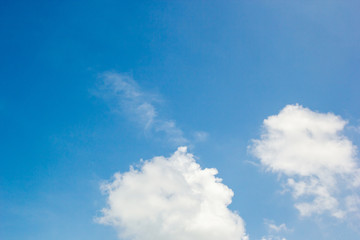 Naklejka na ściany i meble White Fluffy Clouds In The Blue Sky, For Background