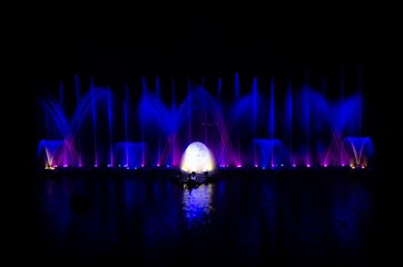 Fountain music show at Dok Krai Reservoir Rayong