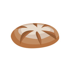 Black round bread illustration. Bread, slice, round slice. Food concept. Vector illustration can be used for topics like food, bakery, pastries, confectionery shop
