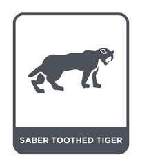 saber toothed tiger icon vector