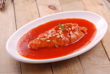 Stew crispy fish with potato