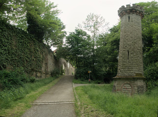 Section of historic defences dating from 30 Years War in Überlingen, Lake Constance