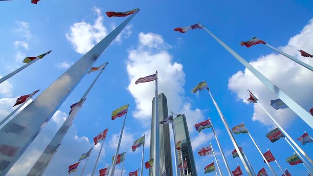  flags of the world,slow motion