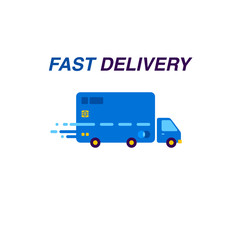Fast delivery Credit card Logo and Icon. Vector Illustration.