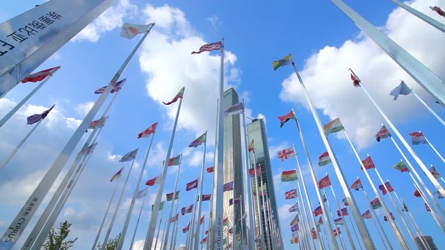  flags of the world,slow motion