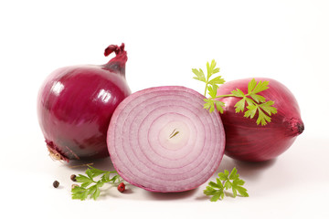 red onion isolated on white