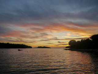 sunset over the adriatic sea