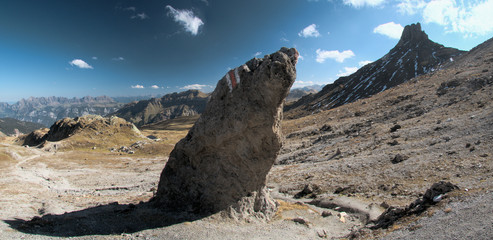 Spitzmeilen; ancient volcano above Flumserberg, Swiss Alps