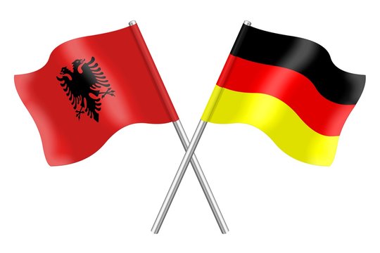 Flags. Albania and Germany