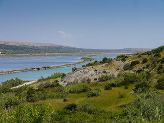 saltpans on the island of pag in croatia