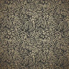 Rolgordijnen Vintage naadloos patroon met krullen © hoverfly