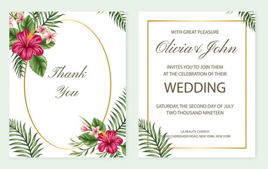 Wedding invitation and thank you cards