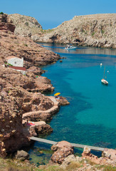 Little inlet of  Morell bay of Menorca island