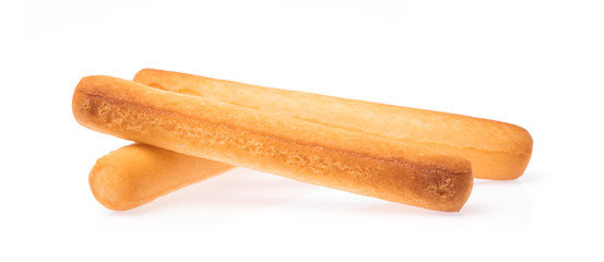crispy straw on white background. Biscuit sticks isolated on white background